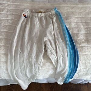 Aviator nation sweatpants blue and cream